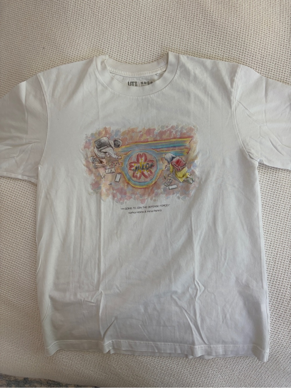 UNIQLO White Graphic Tee with Colorful Illustration